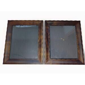 Vintage Rustic Dark Wood Picture Frames Pair 8x10 – Wavy Edge Farmhouse Cottage